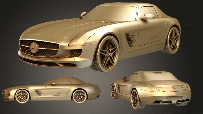 Автомобили и транспорт (Mercedes Benz SLS класс 2011, CARS_2561) 3D модель для ЧПУ станка