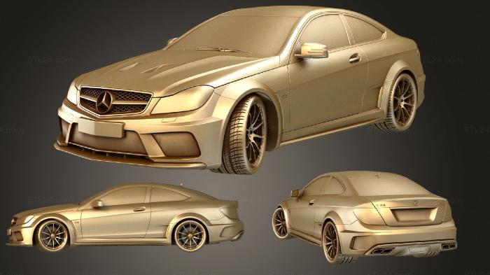 Автомобили и транспорт (Mercedes Benz C63 AMG Черная серия (2012), CARS_2574) 3D модель для ЧПУ станка