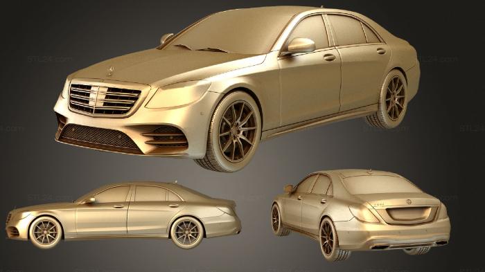 Автомобили и транспорт (Mercedes Benz S 350 Lang AMG Line V222 2018, CARS_2604) 3D модель для ЧПУ станка
