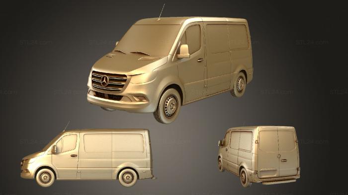 Автомобили и транспорт (Панельный фургон mercedes benz sprinter l1h1 fwd 2019, CARS_2608) 3D модель для ЧПУ станка