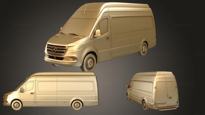 Автомобили и транспорт (Фургон mercedes benz sprinter l3h3 rwd 2019, CARS_2610) 3D модель для ЧПУ станка