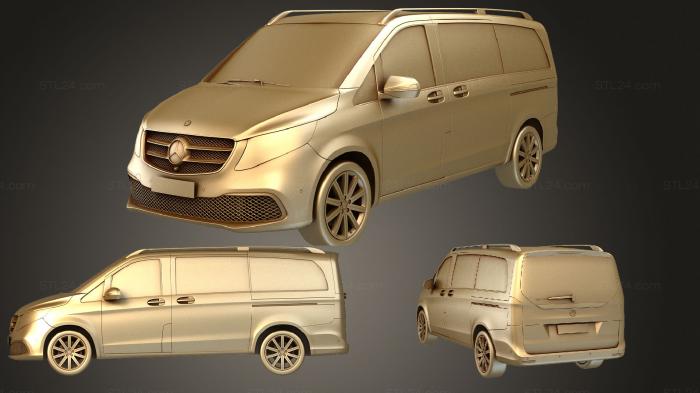 Автомобили и транспорт (Mercedes Benz V Класс 2020, CARS_2612) 3D модель для ЧПУ станка