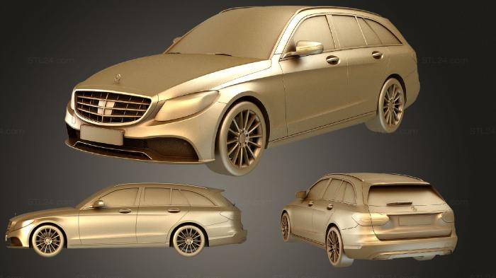 Автомобили и транспорт (Mercedes C class Универсал 2019, CARS_2618) 3D модель для ЧПУ станка