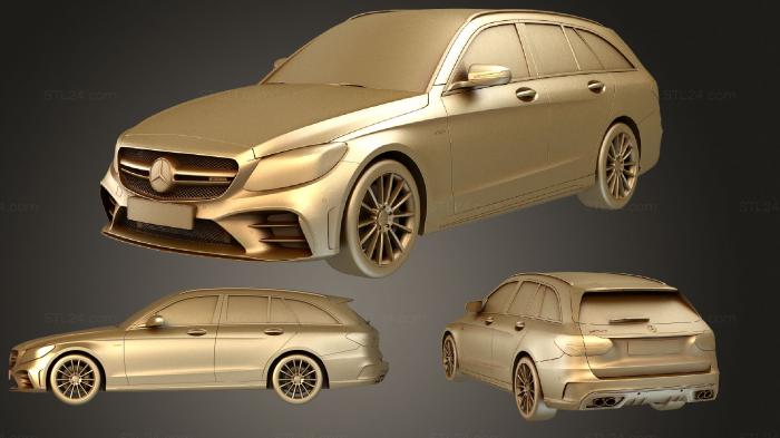 Автомобили и транспорт (автомобиль Mercedes C class Универсал AMG 2019, CARS_2619) 3D модель для ЧПУ станка