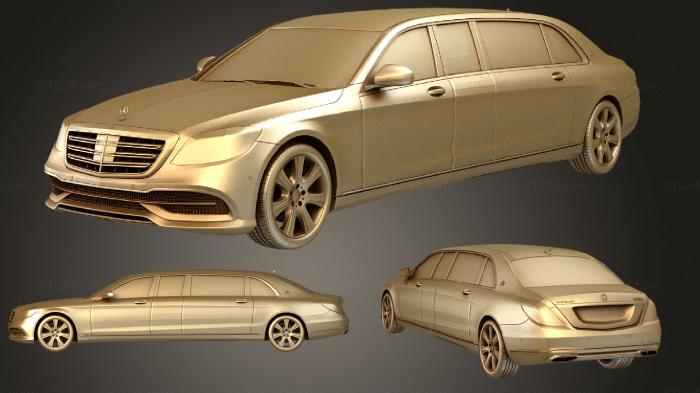 Автомобили и транспорт (Mercedes Maybach S 650 Pullman Guard 2018, CARS_2630) 3D модель для ЧПУ станка