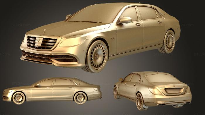 Автомобили и транспорт (Mercedes Maybach S 650 X222 2018, CARS_2631) 3D модель для ЧПУ станка