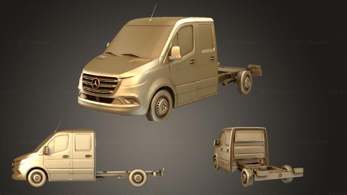 Автомобили и транспорт (Кабина шасси Mercedes Sprinter L2 FWD 2019, CARS_2637) 3D модель для ЧПУ станка