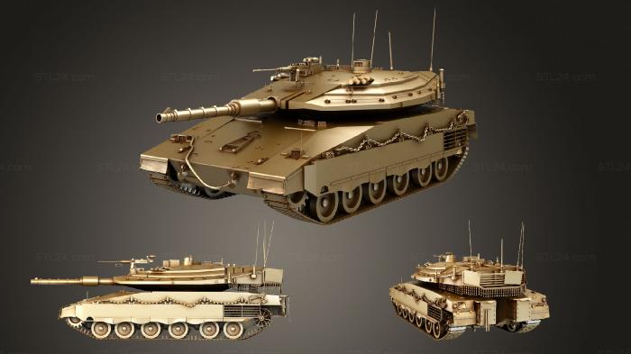 Автомобили и транспорт (Израильский танк Merkava Mk4, CARS_2646) 3D модель для ЧПУ станка
