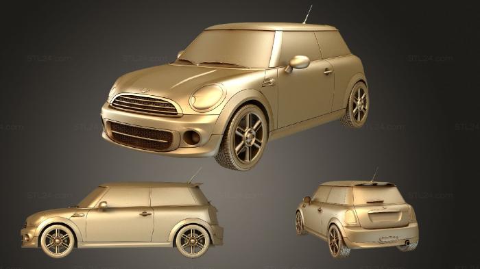 Автомобили и транспорт (Хардтоп Mini Cooper 2011, CARS_2659) 3D модель для ЧПУ станка