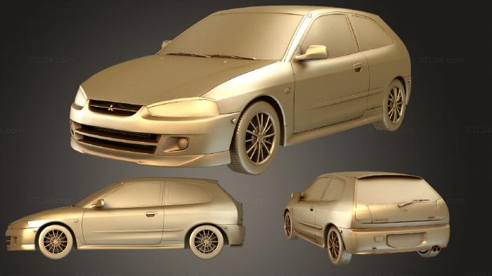 Автомобили и транспорт (Mitsubishi Colt (Mk8) (CJO) 1998, CARS_2683) 3D модель для ЧПУ станка