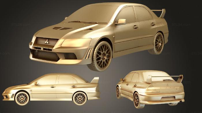 Автомобили и транспорт (Mitsubishi Lancer Evolution Mk7 2001, CARS_2693) 3D модель для ЧПУ станка