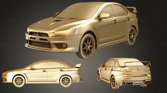 Автомобили и транспорт (Mitsubishi Lancer Evolution X 2009, CARS_2694) 3D модель для ЧПУ станка