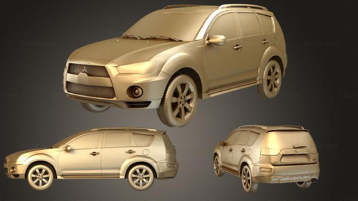 Автомобили и транспорт (Mitsubishi Outlander GT 2010, CARS_2697) 3D модель для ЧПУ станка