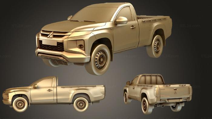 Автомобили и транспорт (Mitsubishi L200  2019 года, CARS_2710) 3D модель для ЧПУ станка