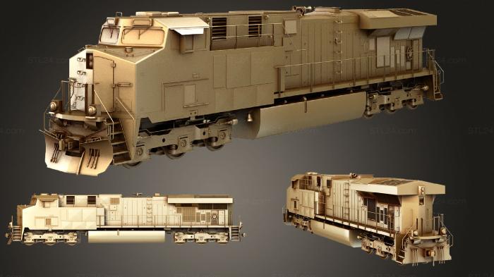 Автомобили и транспорт (Современный поезд Юнион Пасифик, CARS_2719) 3D модель для ЧПУ станка