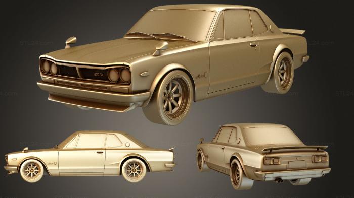 Автомобили и транспорт (Nissan skyline 1968 1972 комплект, CARS_2781) 3D модель для ЧПУ станка