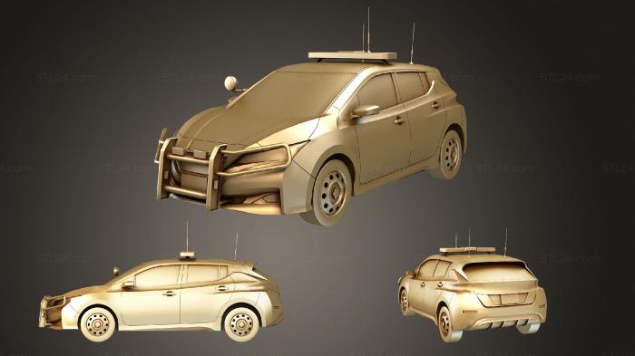 Автомобили и транспорт (Полицейская машина Nissan Leaf, CARS_2802) 3D модель для ЧПУ станка