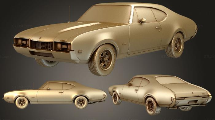 Автомобили и транспорт (Комплект OldMobile 442 Cutlass 1968, CARS_2855) 3D модель для ЧПУ станка