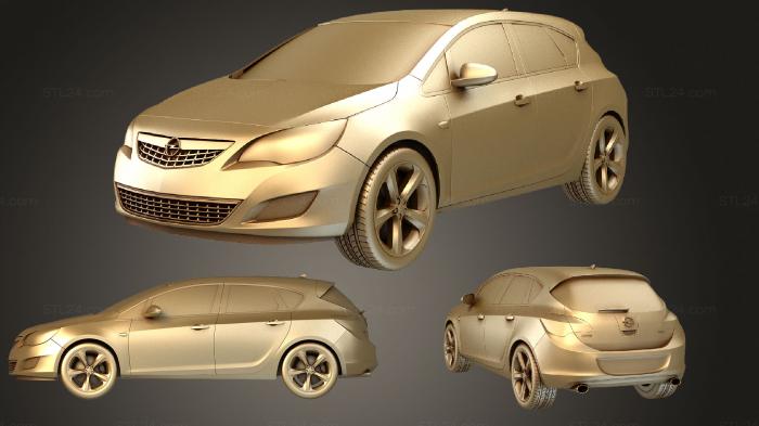 Автомобили и транспорт (Opel Astra Хэтчбек 5 дверь 2011, CARS_2871) 3D модель для ЧПУ станка