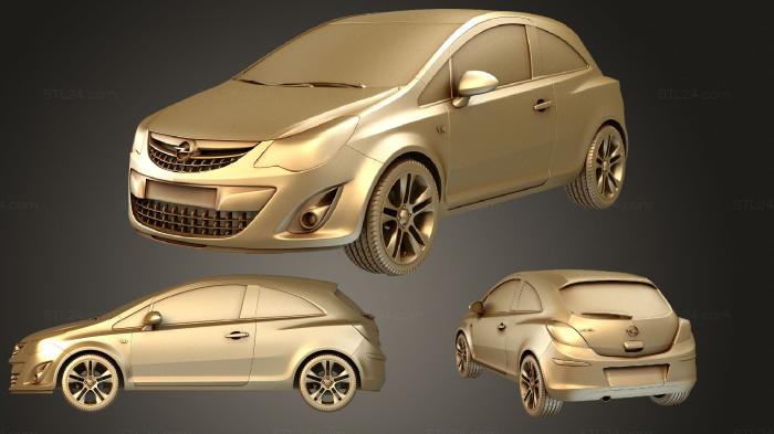 Автомобили и транспорт (Opel Corsa 3 двери 2011, CARS_2887) 3D модель для ЧПУ станка