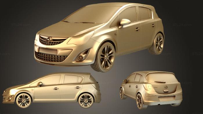 Автомобили и транспорт (Opel Corsa 5 двери 2011, CARS_2888) 3D модель для ЧПУ станка