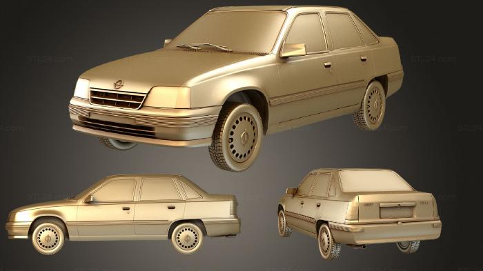 Автомобили и транспорт (Opel Kadett E Седан 1991, CARS_2891) 3D модель для ЧПУ станка
