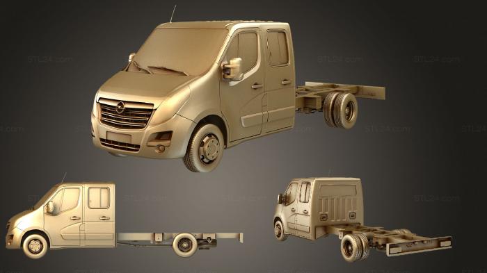 Автомобили и транспорт (Шасси Opel Movano CrewCab DW E30 2014, CARS_2927) 3D модель для ЧПУ станка
