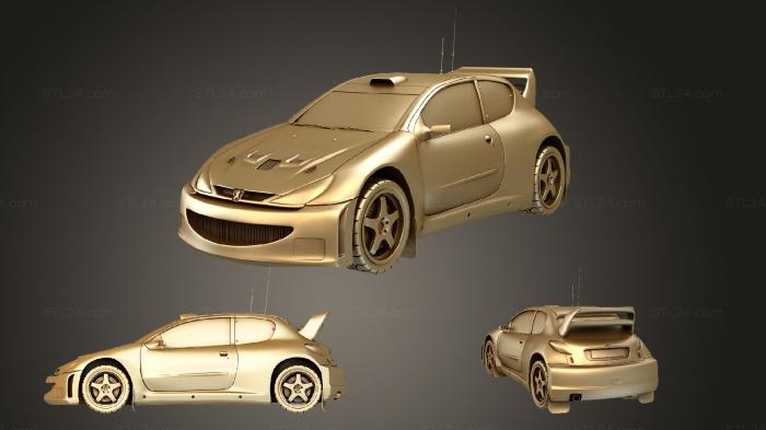 Автомобили и транспорт (Peugeot 206 wrc xform, CARS_3003) 3D модель для ЧПУ станка
