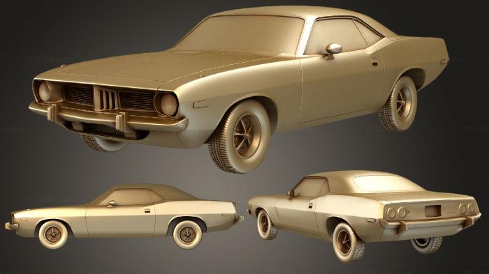 Автомобили и транспорт (Плимут Барракуда хардтоп 1974, CARS_3038) 3D модель для ЧПУ станка