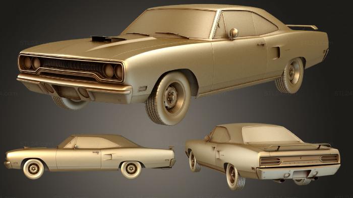 Автомобили и транспорт (Plymouth Road Runner (RM23) 440 хардтоп купе 1970, CARS_3043) 3D модель для ЧПУ станка