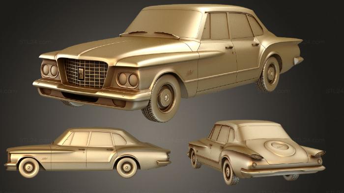 Автомобили и транспорт (Плимут Вэлиант седан 1960, CARS_3047) 3D модель для ЧПУ станка