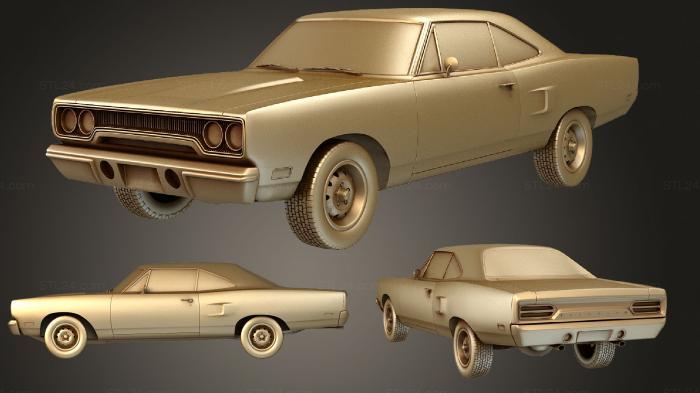 Автомобили и транспорт (Плимутский Дорожный бегун 1970, CARS_3050) 3D модель для ЧПУ станка