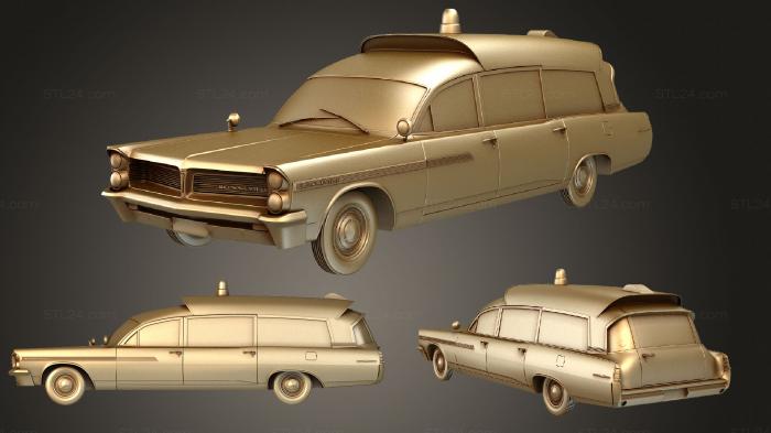 Автомобили и транспорт (Автомобиль скорой помощи Pontiac Bonneville (Mk3) StationWagon Kennedy 1963 года выпуска, CARS_3060) 3D модель для ЧПУ станка