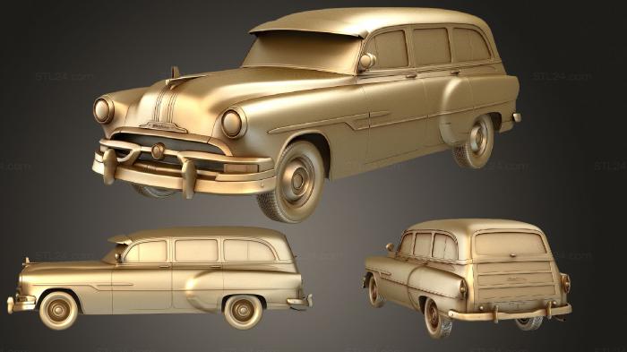 Автомобили и транспорт (Pontiac Chieftain (8X 2562DF) Роскошный универсал 1953 года, CARS_3062) 3D модель для ЧПУ станка