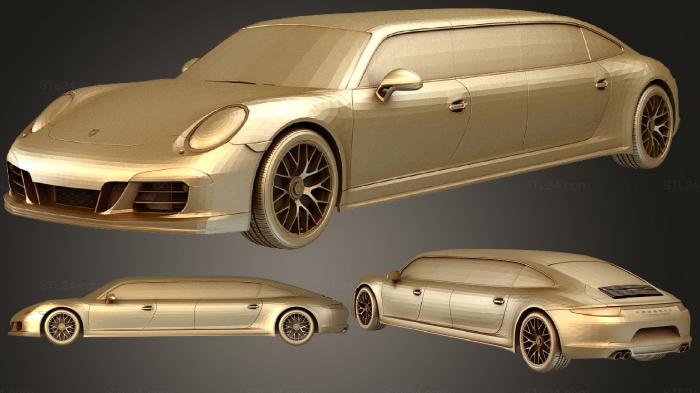 Автомобили и транспорт (Porche 911 carrera 4 gts лимузин 991 2016, CARS_3083) 3D модель для ЧПУ станка