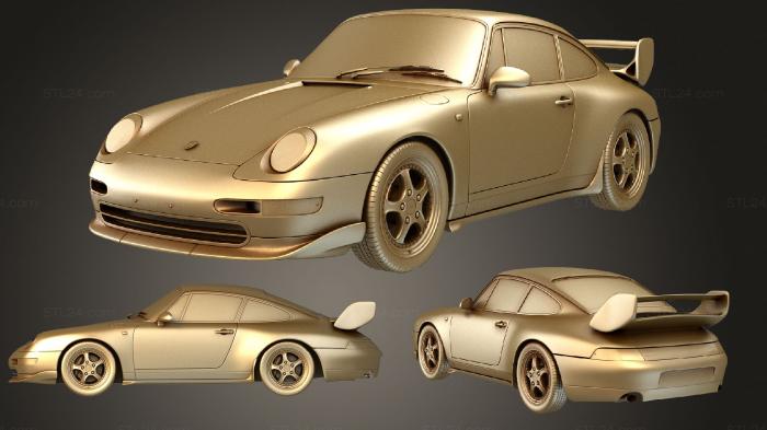 Автомобили и транспорт (Porsche 911 (Mk4) (993) Carrera RS Clubsport 1995, CARS_3087) 3D модель для ЧПУ станка