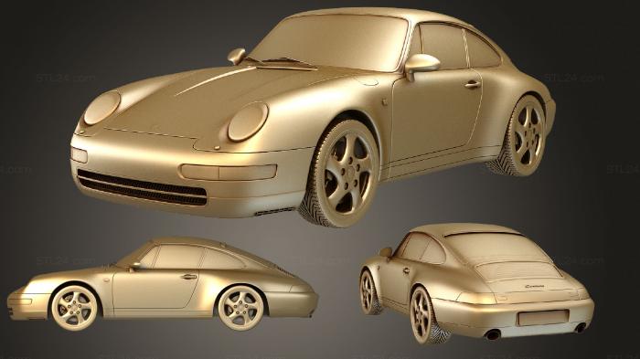 Автомобили и транспорт (Porsche 911 993 Carrera 1994 1997 комплект, CARS_3089) 3D модель для ЧПУ станка