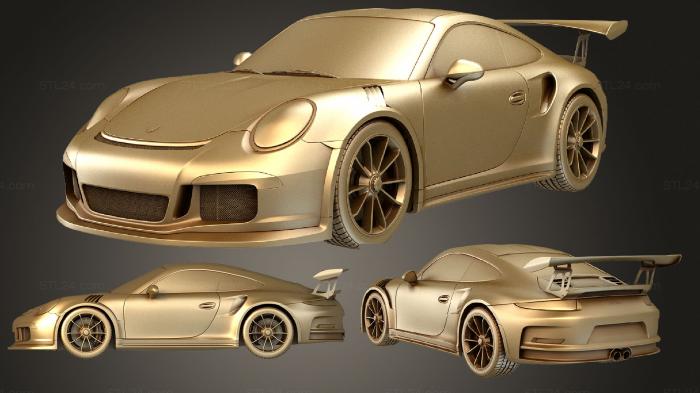 Автомобили и транспорт (Комплект Porsche 911 GT3 RS 2016, CARS_3095) 3D модель для ЧПУ станка