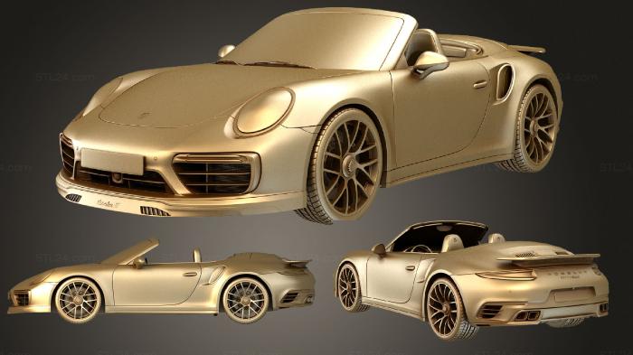 Автомобили и транспорт (Porsche 911 Turbo S Кабриолет 2016 комплект, CARS_3099) 3D модель для ЧПУ станка