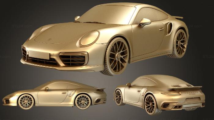 Автомобили и транспорт (Комплект Porsche 911 Turbo S Coupe 2016, CARS_3100) 3D модель для ЧПУ станка