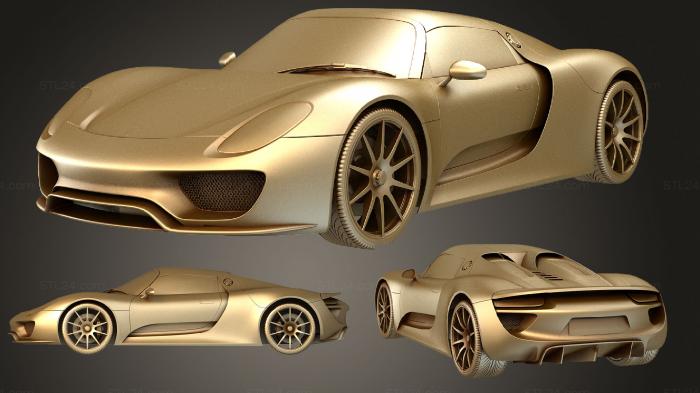 Автомобили и транспорт (Porsche 918 Martini hipoly, CARS_3104) 3D модель для ЧПУ станка