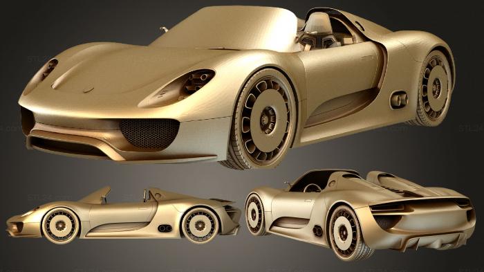 Автомобили и транспорт (Porsche 918 spyder 2011, CARS_3105) 3D модель для ЧПУ станка