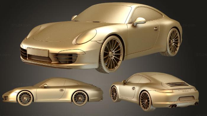 Автомобили и транспорт (Porsche Carrera 911 2017, CARS_3110) 3D модель для ЧПУ станка
