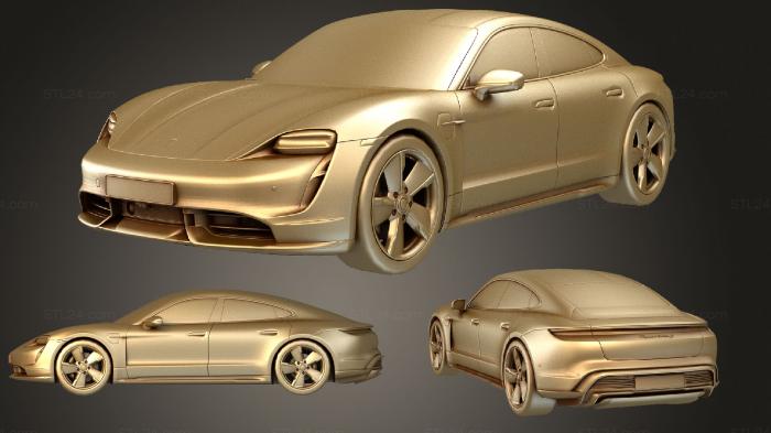 Автомобили и транспорт (Porsche Taycan СТАНДАРТ 2020, CARS_3123) 3D модель для ЧПУ станка