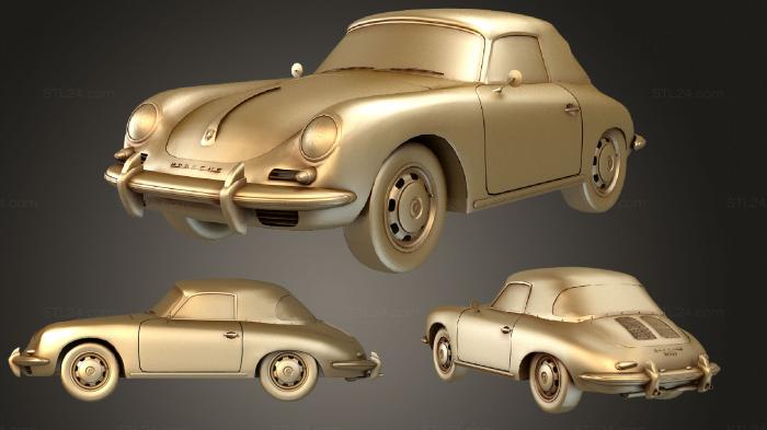 Автомобили и транспорт (Porsche 356 Cabriolet, CARS_3124) 3D модель для ЧПУ станка