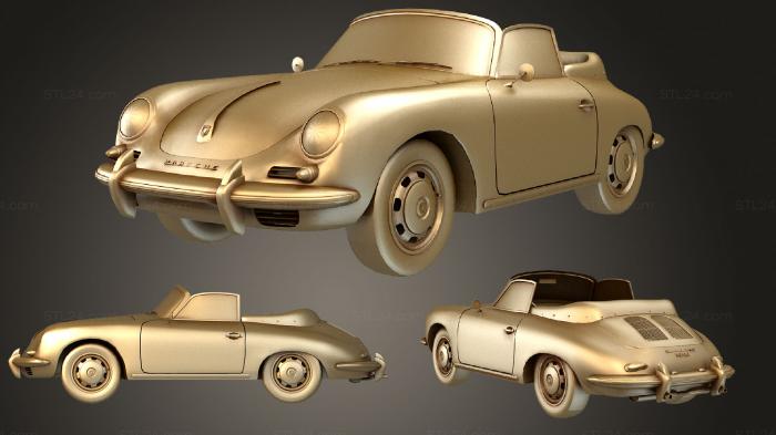Автомобили и транспорт (Porsche 356 Кабриолет 2, CARS_3125) 3D модель для ЧПУ станка
