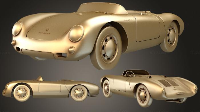 Автомобили и транспорт (Porsche 550 Spyder серый, CARS_3126) 3D модель для ЧПУ станка