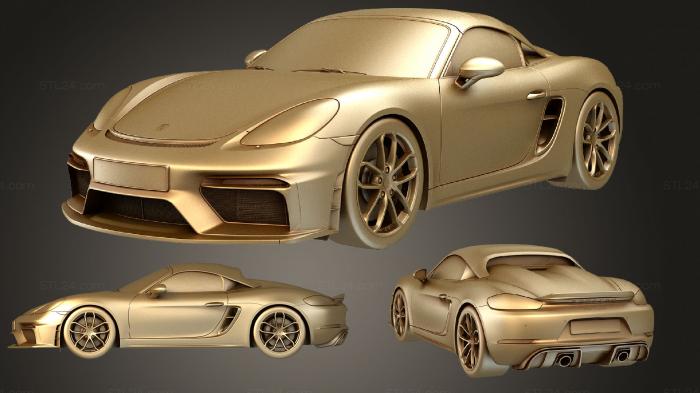 Автомобили и транспорт (Porsche 718 Boxster Spyder 2020, CARS_3127) 3D модель для ЧПУ станка