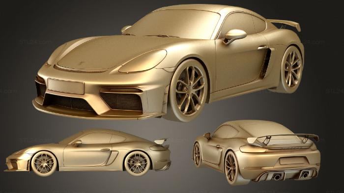 Автомобили и транспорт (Porsche 718 cayman gt4 2020, CARS_3128) 3D модель для ЧПУ станка