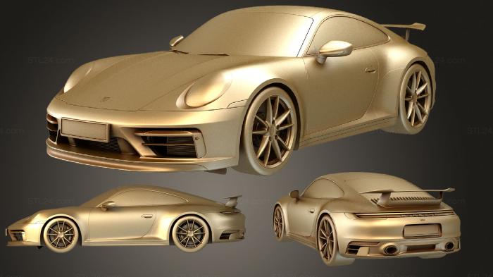 Автомобили и транспорт (Porsche 911 carrera aerokit 2020, CARS_3135) 3D модель для ЧПУ станка